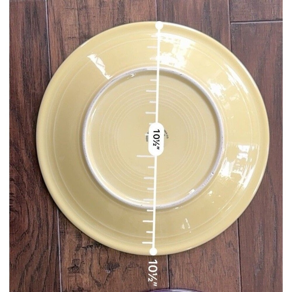 Lot Of 4 Vintage Fiestaware 10.5 Dinner Plate Yellow Orange Unmarked Purple - Picture 11 of 11